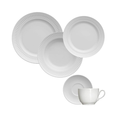Jogo Conjunto Jantar Porcelana 20 Peças Oslo Branco Germer