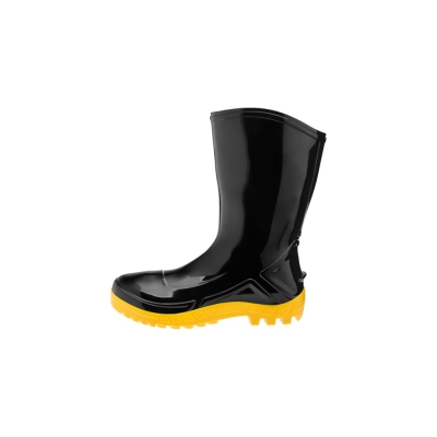 Bota de Pvc Marluvas Preta Amarelo Solado Amarelo Cano Médio 39