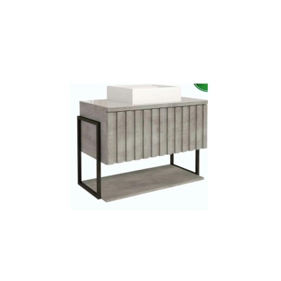 Gabinete Armário Banheiro 80 Cm Metalon Mgm Móveis Cimento