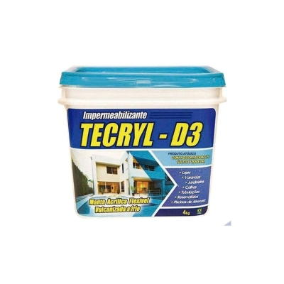 Manta Acrílica Impermeabilizante D3 Branco 4kg Tecryl