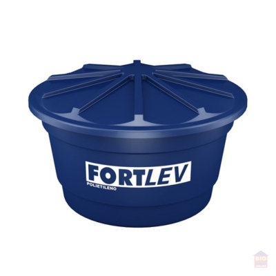 Caixa D'Água em Polietileno com Tampa 500L Azul Fortlev