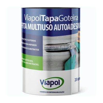 Fita Autoadesiva Multiuso Viapol Tapa Goteira 20cm X 10m