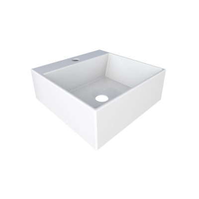 Cuba de Apoio Mármore Sintético Cubo Fit 30cm Branco Cozimax