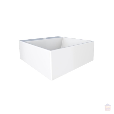 Cuba de Apoio Mármore Sintético Cubo Fit 30cm Branco Cozimax