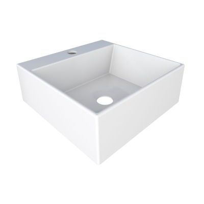 Cuba de Apoio em Mármore Sintético Cubo Fit 30cm Branco