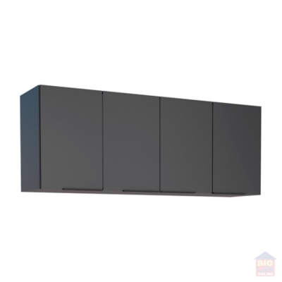 Armário Aéreo 4 Portas de Abrir 144 cm Preto Cisne Cozimax