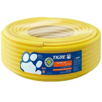 Conduíte Eletroduto Corrugado em Pvc Tigreflex 25mm 50 Mts Amarelo