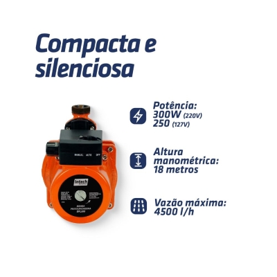 Bomba D'Água Pressurizadora 300W Bfl300 Intech Machine 220V