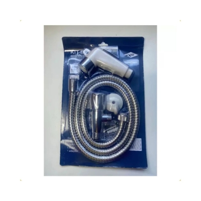 Ducha Higiênica Chuveirinho Abs Branco E Cromado Registro Em Metal