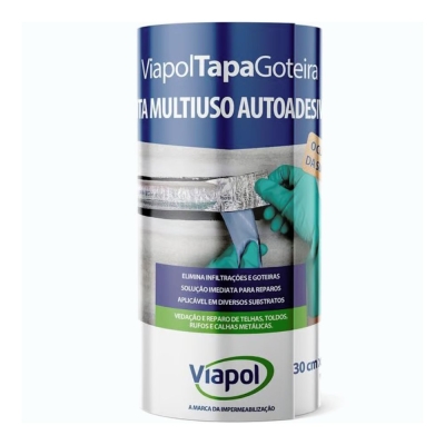 Fita Autoadesiva Multiuso Viapol Tapa Goteira 30cm X 10m