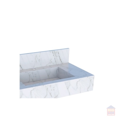 Bancada Banheiro Porcelanato Bergamo 20x80cm Branca Cozimax