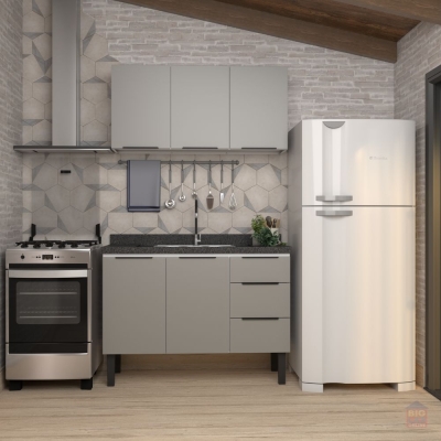 Armário Aéreo Cozinha Aço 3 Portas Jupter 120 Cozimax Cinza