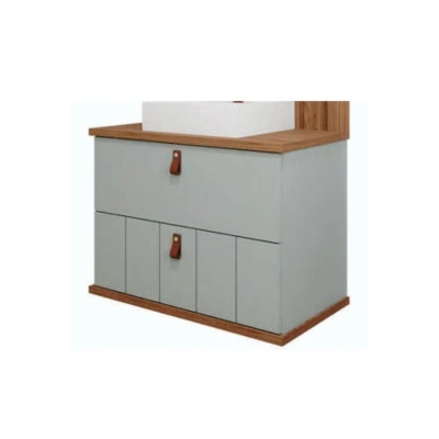 Gabinete Armário Banheiro Milano C/ Cuba Pistache/Freijo Mdf 80cm MGM