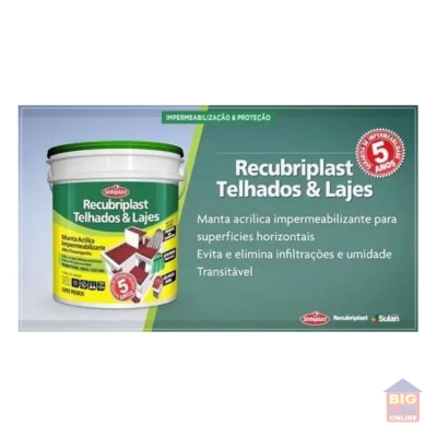 Manta Acrílica Impermeabilizante Telhados/Lajes Branco 4 Kg Sinteplast