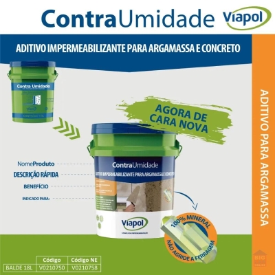 Aditivo Impermeabilizante Contra Umidade Branco 3,6 L Viapol