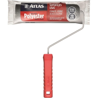 Garfo e Rolo de Espuma para Pintura, 15 cm, Cor Cinza, Atlas