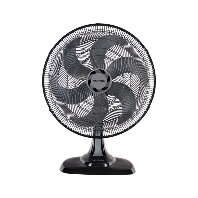 Ventilador de Mesa Preto Turbo 50cm 6 Pás Oscilante Ventisol