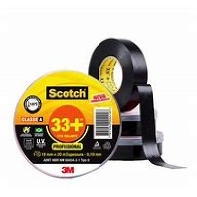 Fita Isolante 33 + 19mm x 20m Preto 3M Scotch