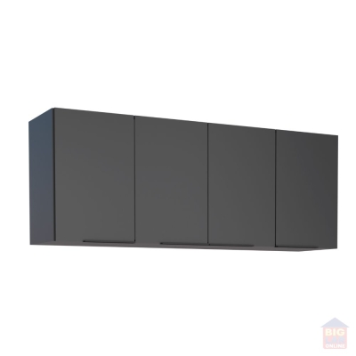 Armário Aéreo 4 Portas de Abrir 144 cm Preto Cisne Cozimax