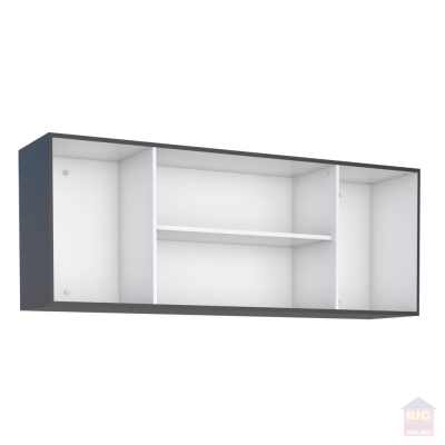 Armário Aéreo 4 Portas de Abrir 144 cm Preto Cisne Cozimax