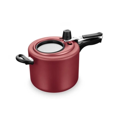 Panela Pressão Cereja Superior Iinterno Visor Vidro 4,5L.MTA