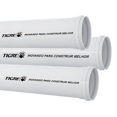 Cano Tubo de Esgoto 100mm com 3 Metros Branco - Tigre