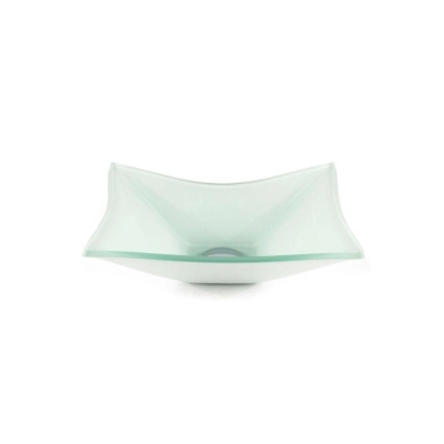 Cuba de Vidro Retangular Banheiro Lavabo 39 cm Branca Vmex