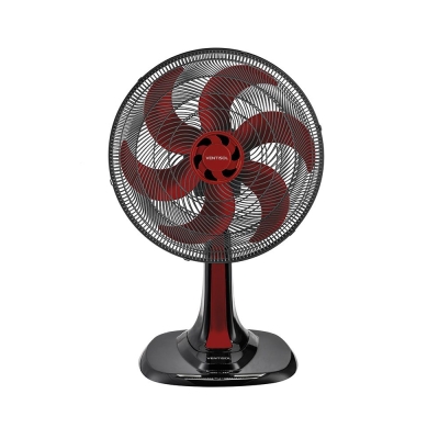 Ventilador Mesa Turbo Vermelho 30cm 6 Pás Oscilante Ventisol