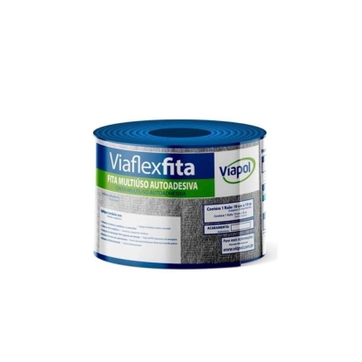 Fita Multiuso Autoadesiva Rolo Alumínio 10 cm x 10 m Viaflex Viapol