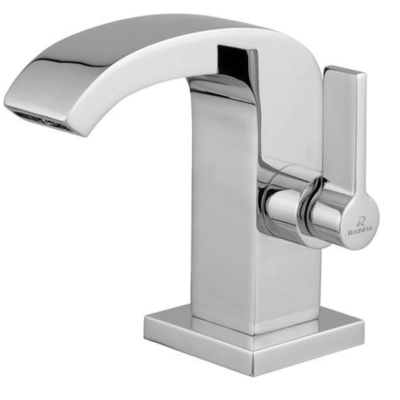 Torneira Banheiro Lavatório Gourmet Bancada Pia Volta 1/4 Square Prata