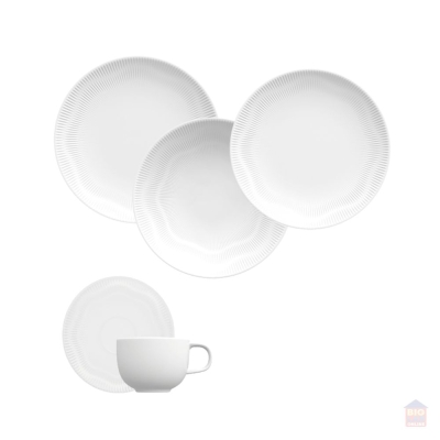 Jogo Conjunto Jantar Porcelana Shell 20 Peças Germer Branco