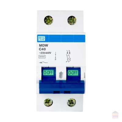 Mini Disjuntor Bipolar 40A MDW-C40-2 WEG