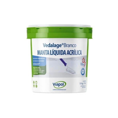 Manta Líquida Acrílica Vedalage Branco Balde 14l / 18kg Viapol