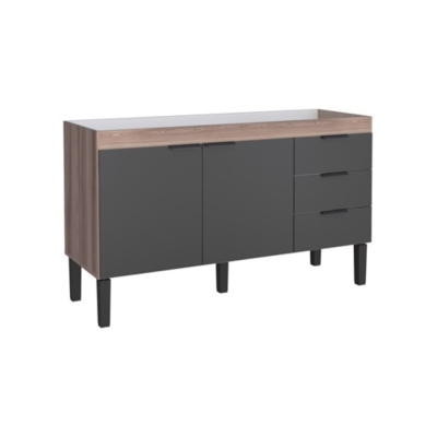 Gabinete Cozinha Madeira Flamingo 114cm Tamarindo Preto