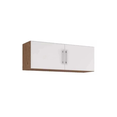 Armário Aéreo para Cozinha Flex 40x114cm Amêndoa E Off White