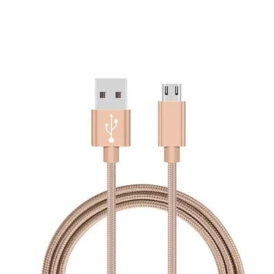 Cabo carregador para celular MICRO USB V8 1,2M Dourado - DMD