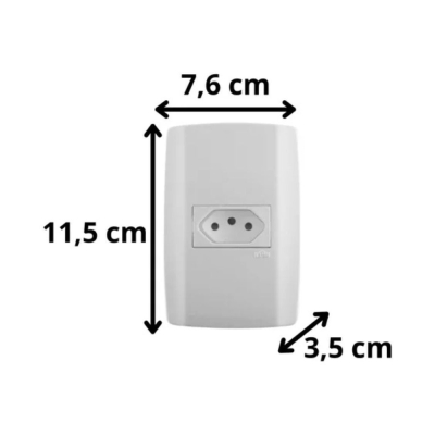 Tomada 10a 250v Horizontal Slim Ilumi
