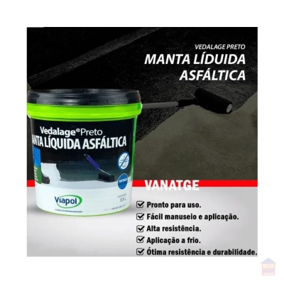 Manta Asfáltica Líquida 3,6L Preto Vedalage Viapol