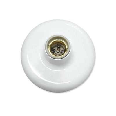 Plafon 100W 250V com Receptáculo Porcelana Branco