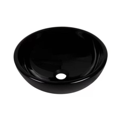 Cuba de Vidro Redonda Banheiro Lavabo 35 cm Preto Vmex