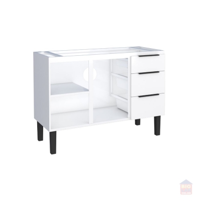 Gabinete Pia Cozinha em Aço Júpiter 117cm Cozimax Branco