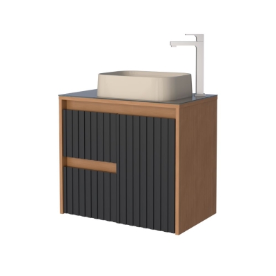 Gabinete Madeira Suspenso Kyoto Jequitibá Preto Cozimax