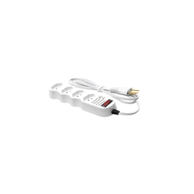 Filtro Linha 4 tomadas de 2 Pólos + Terra 10 Amp 1 metro Branca Ilumi