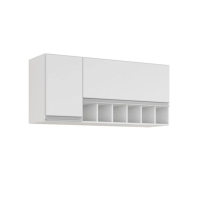 Armário Aéreo para Cozinha Prisma 50x114cm Branco MGM Móveis