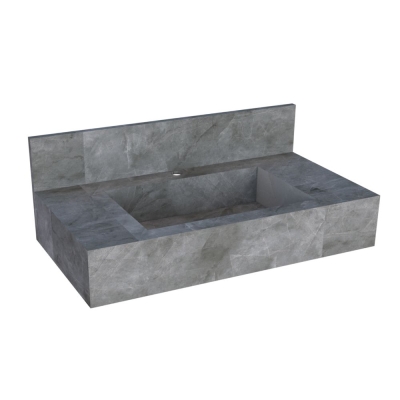 Bancada Banheiro Porcelanato Bergamo 20x80cm Cinza Cozimax