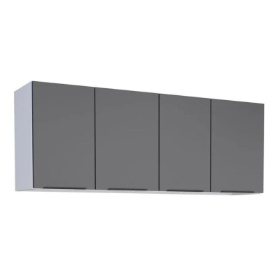 Armário Aéreo Cozinha Aço 4 Portas Jupiter 150 Cozimax Preto