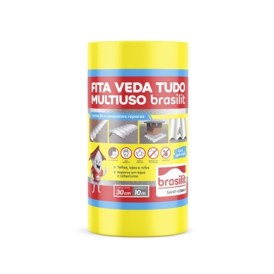 Fita Veda Tudo 30 cm x 10 m Sleeve Alumizada Brasilit