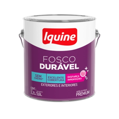Tinta Base P 3,2Lts Fosco Durável Aveludado Branco Iquine