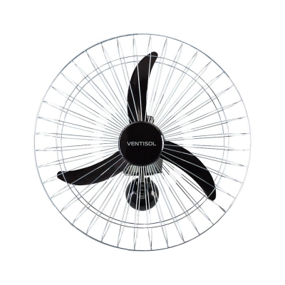 Ventilador Parede 60 Preto Cromado Bivolt Comercial Ventisol